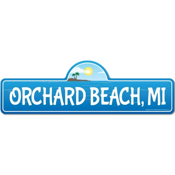 Orchard MI Michigan Beach Street Sign | Indoor/Outdoor | Surfer Ocean Lover Décor For Beach House Garages Living Rooms Bedroom | Signmission Personalized Gift