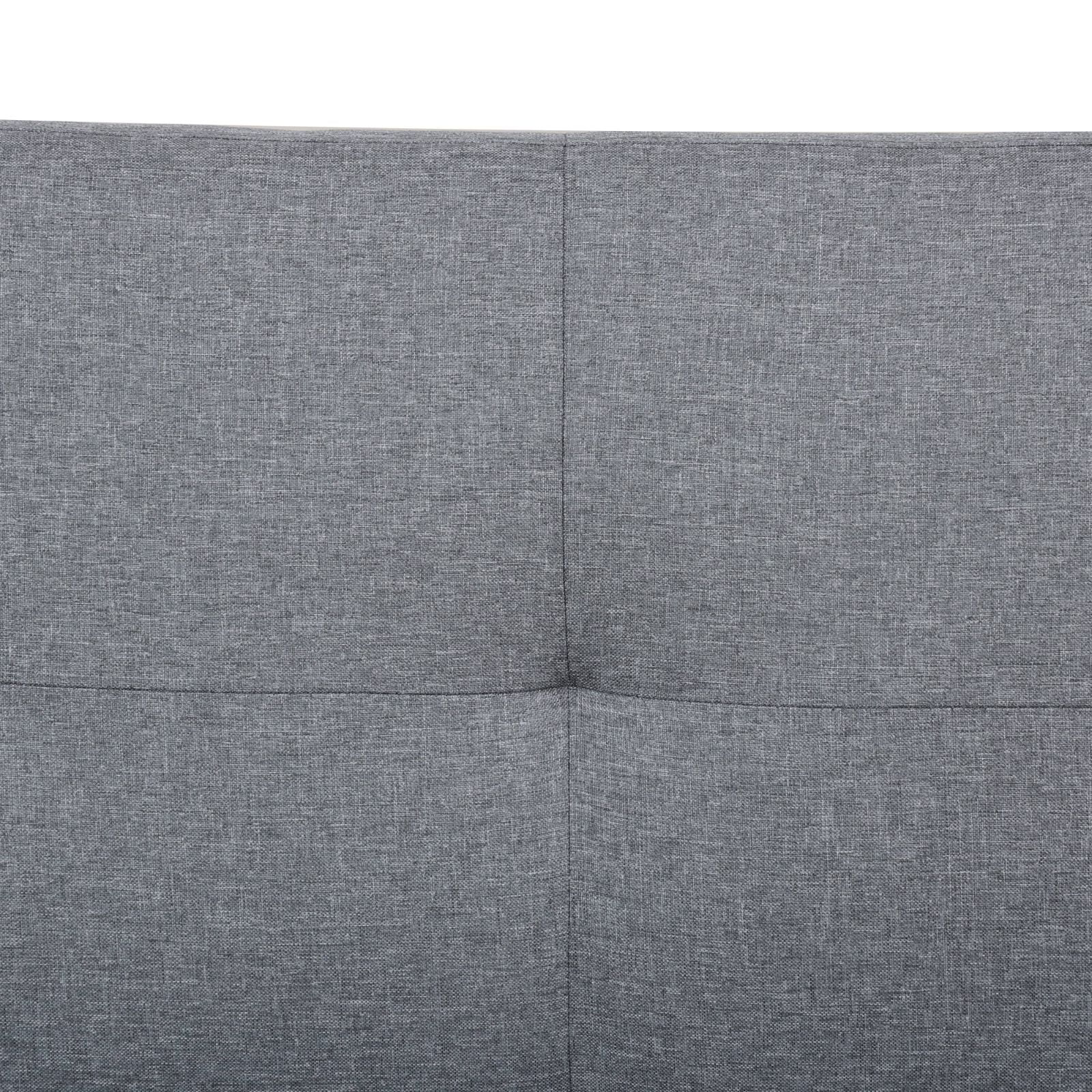 Convertible Futon Sofa Bed Linen Loveseat Adjustable Sleeper Sofa Couch for Living Room Small Apartment,Grey