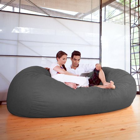 Jaxx 7.5 ft. Charcoal Microsuede Foam Lounger