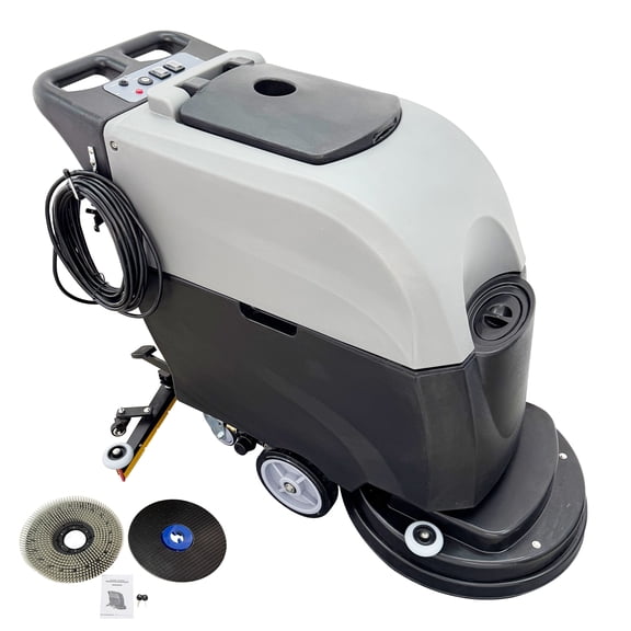 20" Brush Floor Scrubber Cleaning Drying Machine Corded Dual Tanks 173RPM Brush Speed 110V