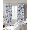 thumbnail image 4 of Spring Floral Blackout Curtains for Bedroom Living Room Darkening Curtains 63 Inches Long Blue Flowers Farm Pastoral Wildflowers Window Curtain 2 Panels Set Window Treatment Grommet Drapes 52"x63", 4 of 9