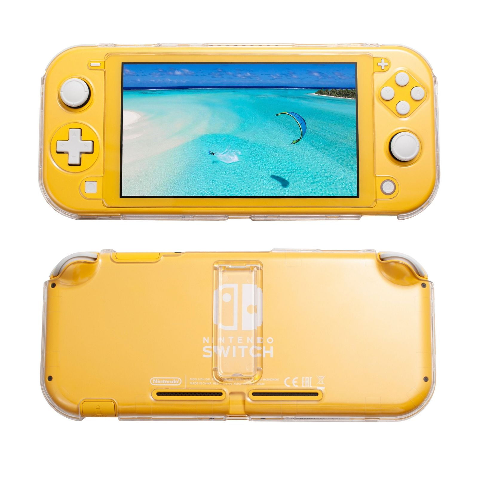 For Nintendo Switch Lite 2019 Clear Case, Transparent Hard Protective Shell  Cover with Stand for Lite Console Cover, Shockproof & Anti Scratch