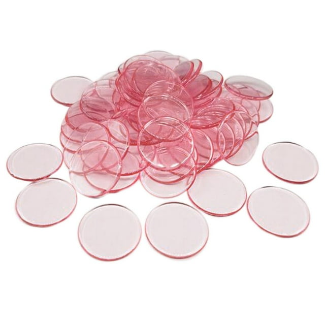 100pcs Bingo Chips Markers Counter Game Tokens for Board Games - pink, 19 x 2mm