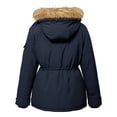 thumbnail image 4 of Wantdo Women's Plus Size Long Winter Puffer Coats Water-Repllent Thicken OverCoat Navy 2X, 4 of 9