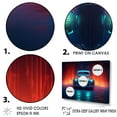 thumbnail image 3 of Designart "Indigo Vintage Car With Neon Light Strips I" Car Vintage Floater Framed Canvas Wall Art, 3 of 5