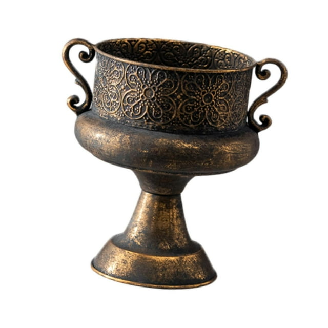 Jarrón de pedestal de flores de estilo vintage, maceta para arreglos florales, decoración del hogar, mesa 25.5x27cm