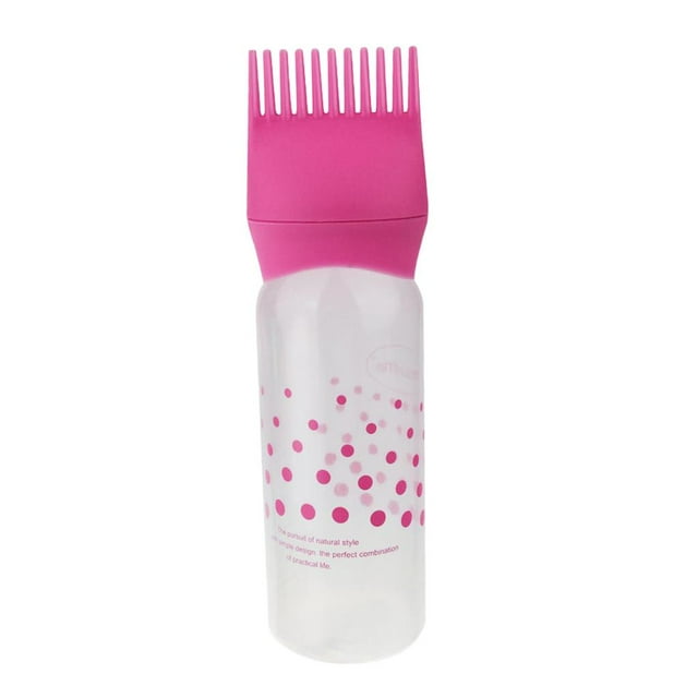 lionlar Professional Empty Hair Coloring Bottle Color Applicator Brush Comb Pink