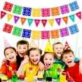 thumbnail image 4 of 4 Pack Mexican Papel Picado Banner, Colorful Felt Banner for Day of The Dead Cinco de Mayo Dia De Los Muertos Decorations Supplies, 4 of 8