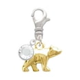thumbnail image 2 of Delight Jewelry Goldtone 3-D Bear - Silvertone Clip on Charm with Clear Crystal Drop, 2 of 4