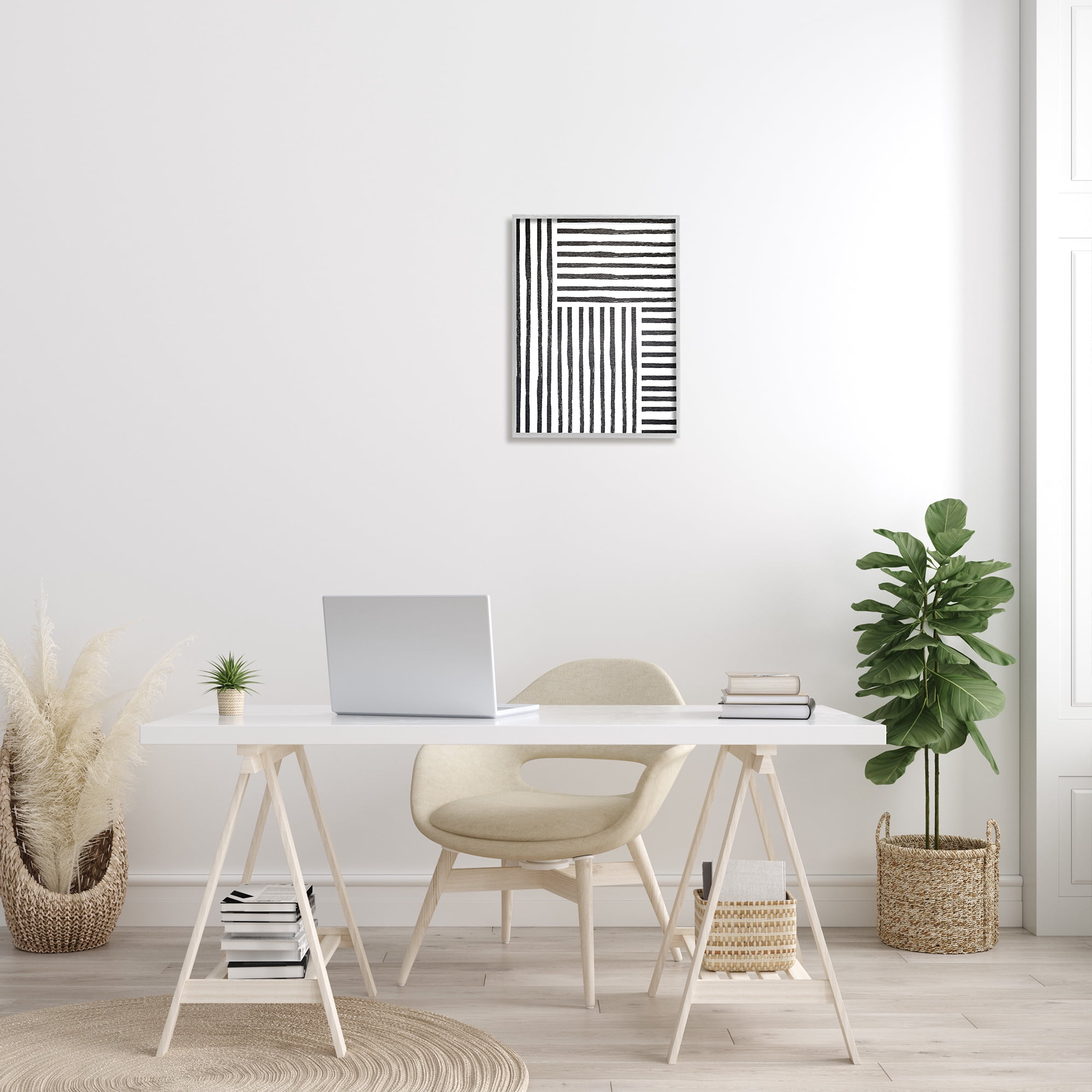 Stupell Industries Dominant Patterned Perpendicular Lines Modern Minimal Abstraction, 16 x 20, Designed by Leah Straatsma