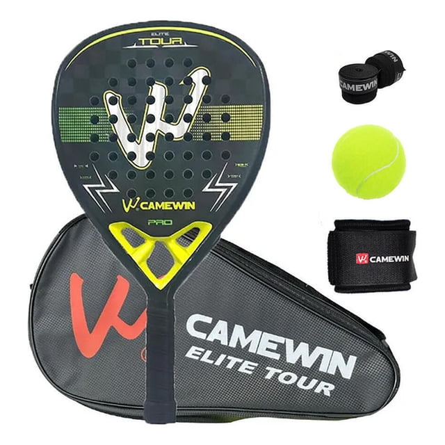 Raqueta de pádel de fibra de carbono de 360 g con bolsa de 125 g y 46 cm