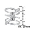 thumbnail image 3 of White Topaz 2 2/5 Carat (Ctw) Crossover Split Shank Ring In Sterling Silver for Women, 3 of 4
