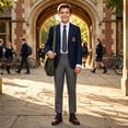 thumbnail image 3 of Ticikt Kids Formal Suit Pants, Straight Leg Uniform Trousers for Students Stage Show & Daily School Wear,Grey, 3 of 4