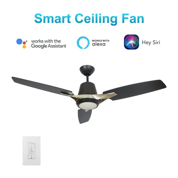 Smaair 52" Ceiling Fan with Smart Wall Control Light - App Control with Timer and Schedule