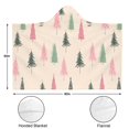 thumbnail image 3 of Wearable Blanket,Beige Christmas Tree Pattern Hooded Wearable Flannel Blanket for Adults & Teens,Winter Poncho Shawl Wrap Cape Cozy Anti-Pill,60"x80", 3 of 5