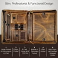thumbnail image 2 of WANBO Business Leather Padfolio Leather Portfolio | Professional Organizer Gift for Men & Women | Durable Leather Padfolio | Easy to Carry with A Zippered Closure | Many Slots, Compartments & Holders, 2 of 6