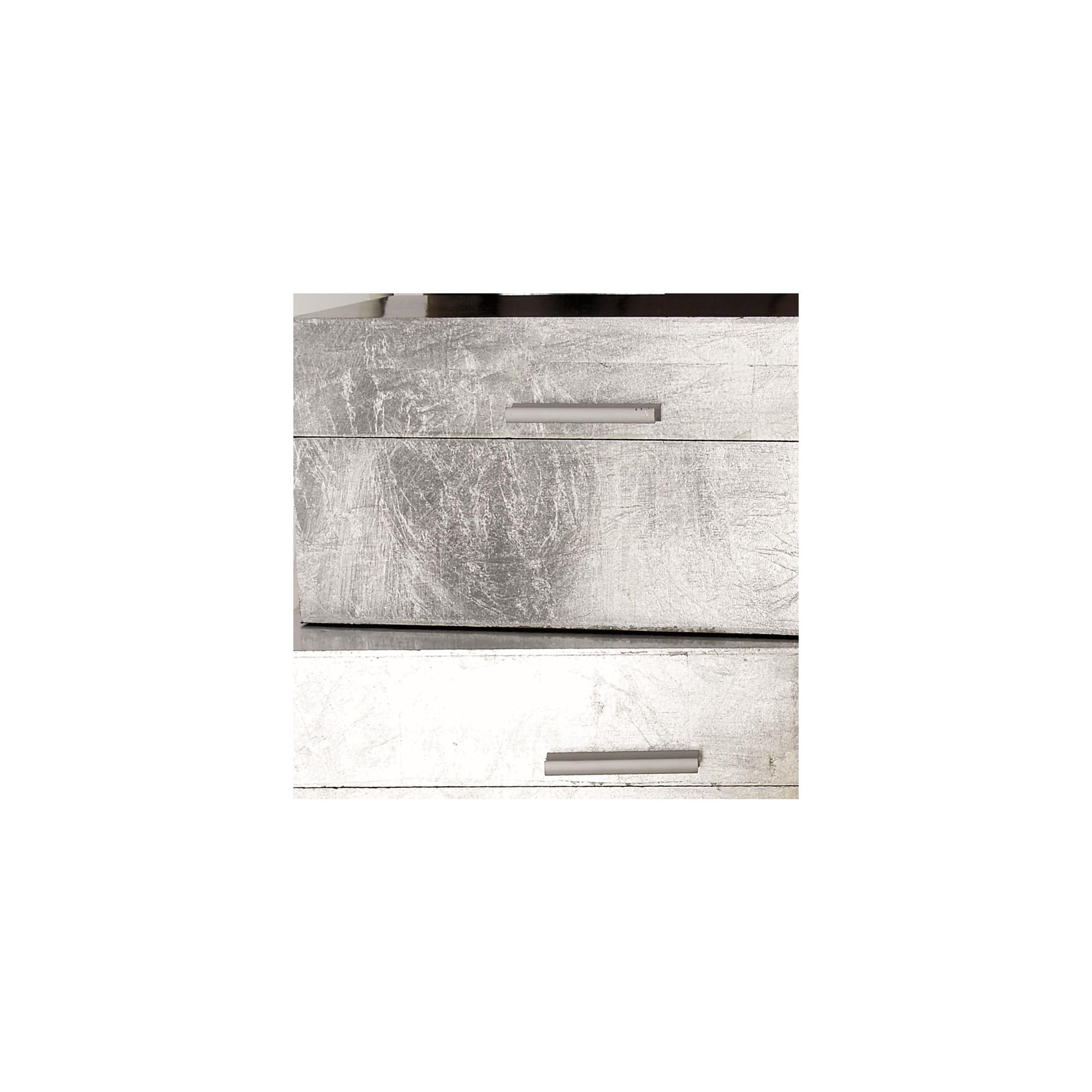 CosmoLiving by Cosmopolitan Silver Wooden Decorative Box with Textured Foiled Exterior, 2 Count
