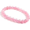 thumbnail image 1 of LiZiFang 12mm Pink Natural Rose Quartz Crystal Round Bead Stretch Bracelet, 1 of 3