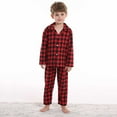 thumbnail image 2 of Generic 2025 New Boys Christmas Clothes Toddler Boys Girls Set Long Sleeve V Neck Autumn/Winter Red Plaid Christmas Home Suit 2Piece Party Halloween Indoor/Outdoor5-6 YearsRed, 2 of 8