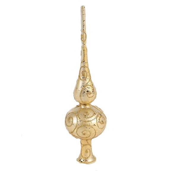 12" Gold Finial Topper with Gold Glitter