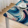 thumbnail image 4 of nygtbtfer Rectangle Multicolor Tablecloth Stainproof Tablecloths,Wipeable Table Cloth Wrinkle-Free for Round/Rectangle/Oval/Square/Party/Wedding,Modern Geometric Abstract Sea Waves, 4 of 7