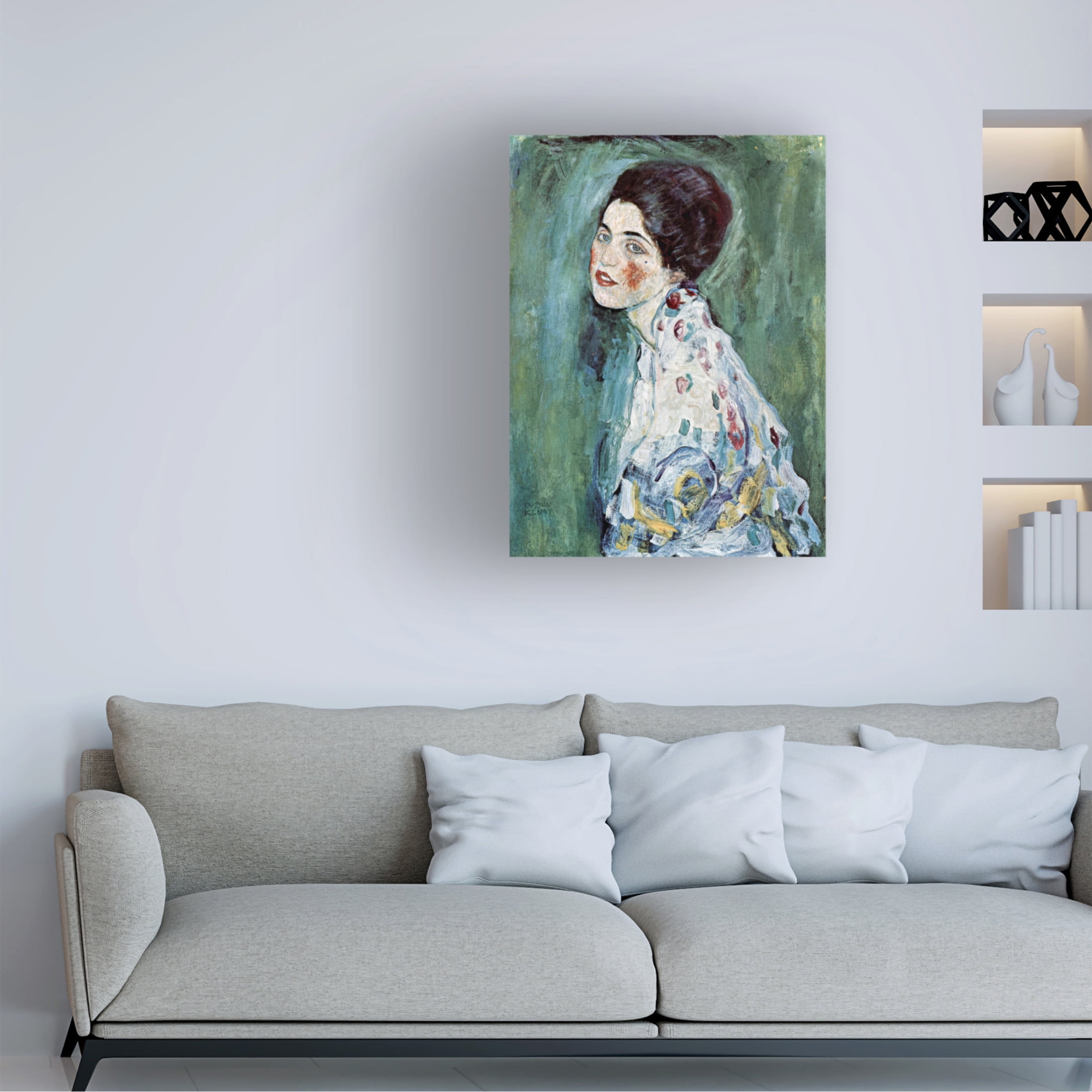 Canvas Wall Art - Pictufy  'Portract Einer Dame 1916A1917' Wall Art for Living Room, Bedroom, or Office D?cor by Trademark Fine Art - 14 x 19 Inches