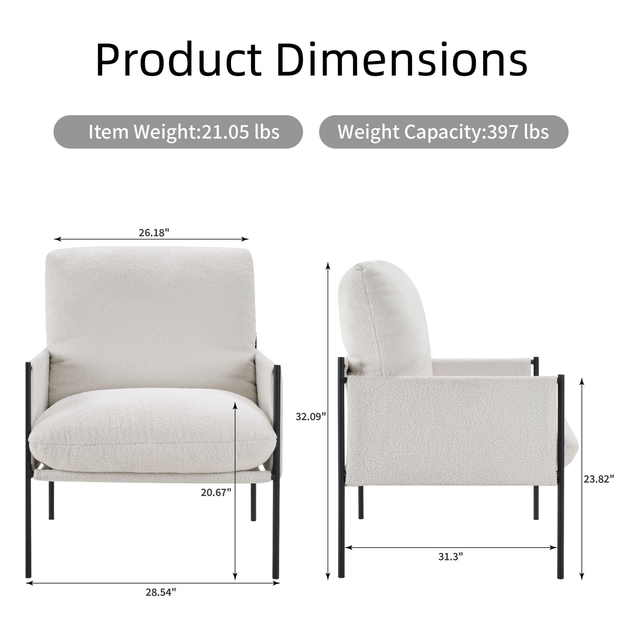 Howcool Sling Accent Chair, Comfy Vanity Chair with Removable Cushion and Storage Bag for Living Room, Bedroom, Office