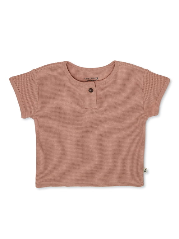 Toddler Girl Short Sleeve Waffle T-Shirt, Sizes 18M-5T