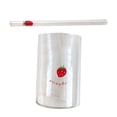 thumbnail image 4 of Vaso de vidrio de 300 ml, taza para agua, té, café, reutilizable, para jugo, leche transparente Fresa individual, 4 of 9