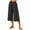 Black, variant on Women's Linen Blend Wide Leg Cropped Pants Elastic Waist Casual Summer Capri Trousers with Pockets Lightweight Breathable Palazzo Lounge Wear for Everyday Comfort