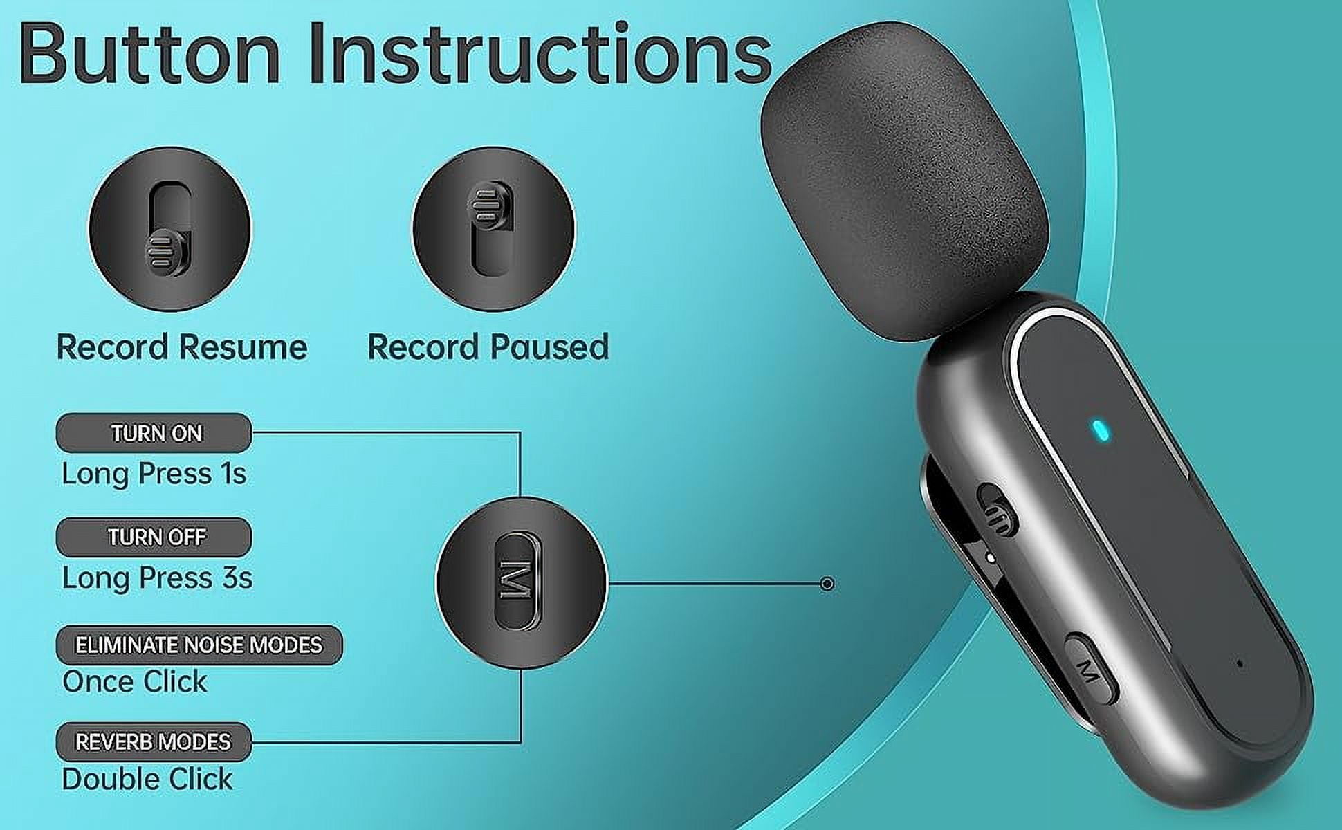 2 pack Professional Wireless Lavalier Lapel Microphone for Android - Cordless Omnidirectional Condenser Recording Mic with USB C Interface for Interview Video Podcast Vlog YouTube