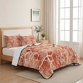 thumbnail image 5 of Quilts Twin Size Bedding Set, Coral Branches Lightweight Quilted Comforter, Terracotta Orange Boho Modern Abstract Art Soft Reversible Bedspread Coverlet with Pillow Covers for All Season, 68" x 86", 5 of 9