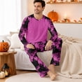thumbnail image 4 of Mens Halloween Pajamas Long Sleeved Top Matching Lounge Pant Cute Ghost Pumpkin Print Long Sleeve Pjs Top and Pants Matching Sleepwear, 4 of 4