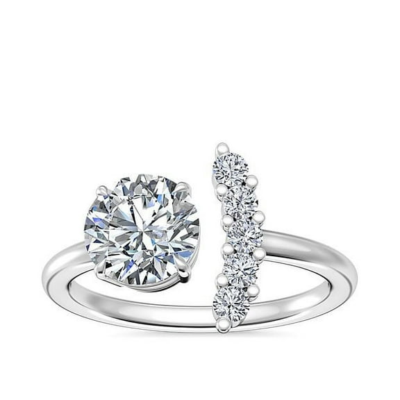 0.70 Carat Brilliant Round Cut Genuine Diamond Beautiful Solitaire Wedding Ring for Women Solid 14K White Gold Size 7