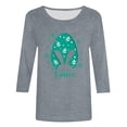 thumbnail image 4 of Midsumdr Easter Tops for Women Trendy Easter Spring Summer Round Neck 3/4 Sleeve Soft Blouse Tops Easter Eggs Cute Bunny Printed Loose Fit Tops, 4 of 4