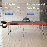 BestMassage 3-Fold Portable Massage Table w/ Carrying Case, Aluminum, 84, Black
