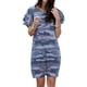 thumbnail image 4 of Vestido de mujer Camiseta larga con estampado de camuflaje Vestido suelto de manga corta, Azul, 5XL sidaley AP002154-40, 4 of 6