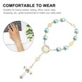 thumbnail image 2 of 1pc Religious Cross Bracelet Glass Rosary Bracelet Jewelry Decor Bracelet Gift, 2 of 3