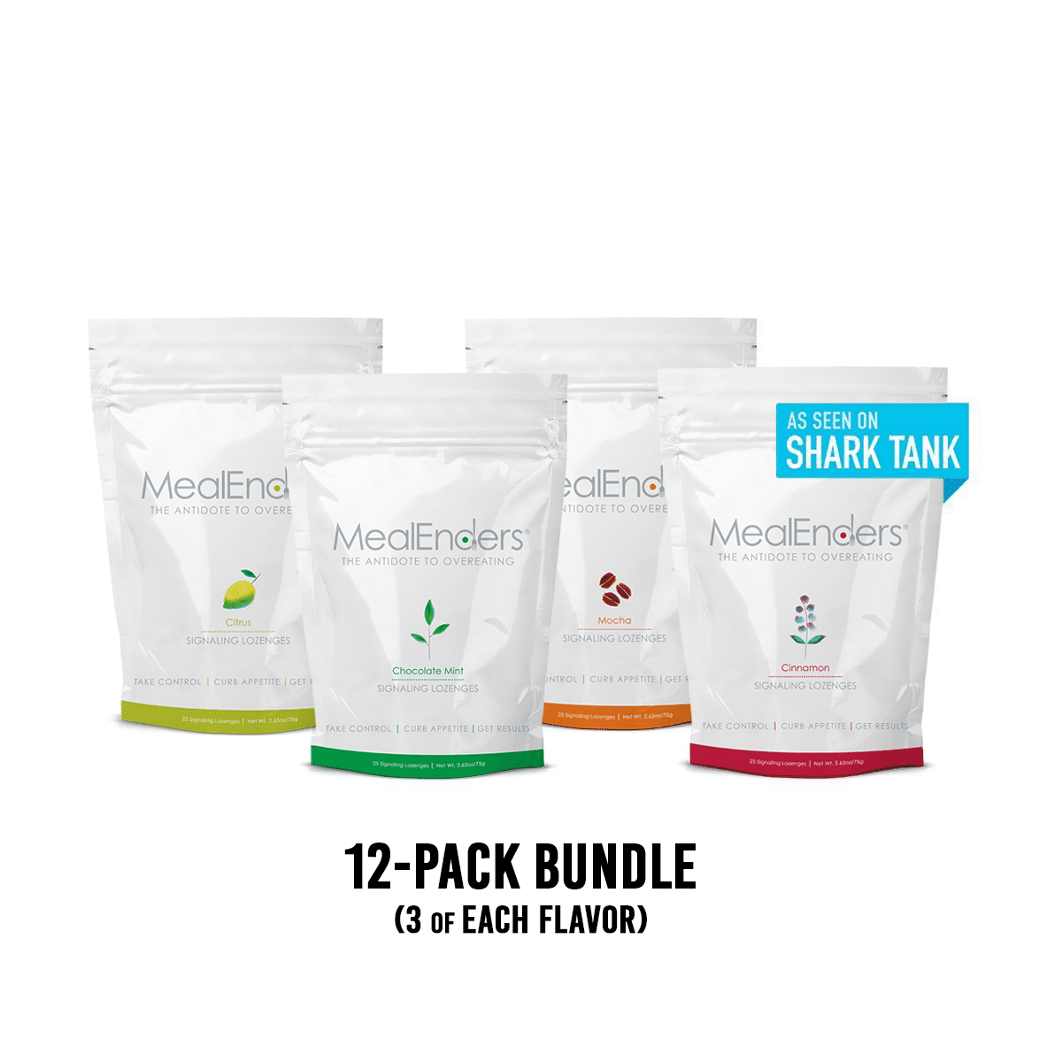 MealEnders Signaling Lozenges for Appetite Control, 12 Pack x 25 Ct