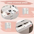 thumbnail image 4 of Ensemble de Coiffeuse Blanche avec Miroir Rabattable et Tabouret - Table de Maquillage / Rangement et Organisation de Chambre - 23,6 Pouces x 15,7 Pouces x 44,9 Pouces, 4 of 7