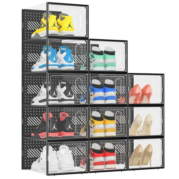 Organizador de zapatos eWonLife XL con puerta magnética, paquete de 12