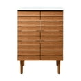 thumbnail image 7 of JONATHAN Y Aubert 24 in. W x 18 in. D x 33 in. H, Thick Linear Slat 2-Shelf, Bath Vanity Cabinet ONLY, Walnut, VAN1001B, 7 of 7