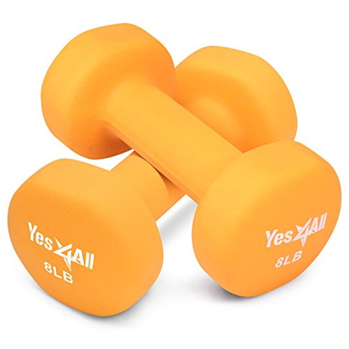 Yes4All 11 lb Dumbbell Weight Set with Non-Slip Grip Neoprene Dumbbell Pair 