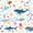 White Blue, variant on Manfei Cartoon Sea Shark Twin Quilt Set, Undersea Animal Twin Coverlet Set, White Blue, 2-Piece, 1 Bedspread and 1 Pillowcase