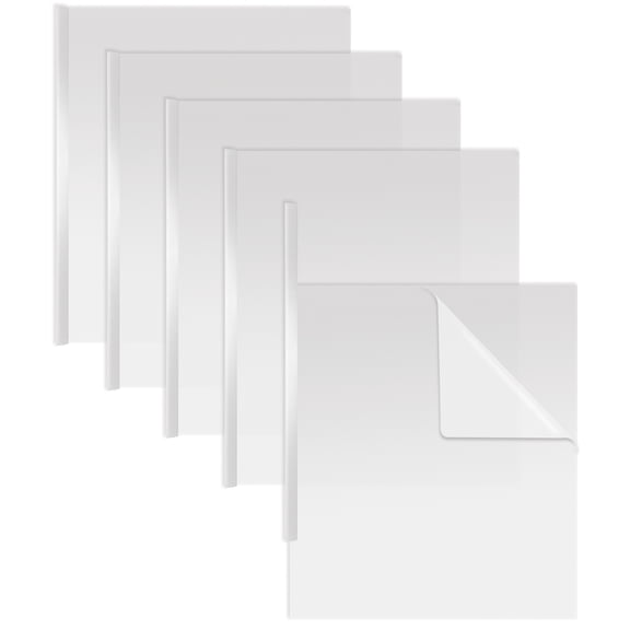 Sliding Bar Clear Report Covers, 50 Per Box, White Slider Bars, Durable 5 mil Poly Thickness, Letter Size, by Better Office Products, Transparent Report Covers with White Slider Bars, Box of 50
