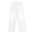 thumbnail image 6 of Women's High Waist Wide Leg Baggy Jeans with Stretch Comfort Fit and Pull-On Button Fly Design Medium Blue Wash Denim Pants for Casual Daily Wear Street Style and Weekend Outings White XXXXXL, 6 of 8