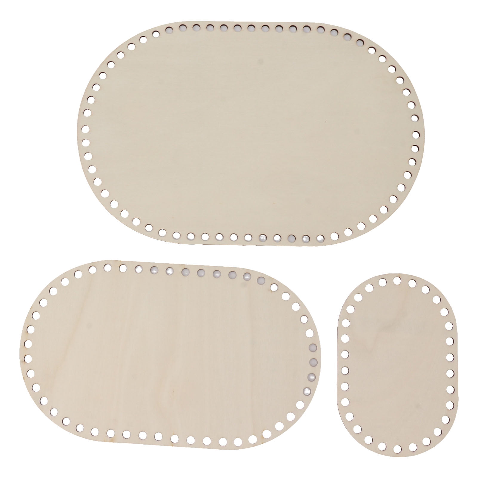 3Pcs Oval Wooden Basket Bottom Blanks - Crochet Basket Base, DIY Basket Weaving Supplies For Home Decor Craft