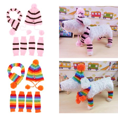 2x Dog Hat +2x Scarf+8 Warmer Pets Puppy Cats Accessories