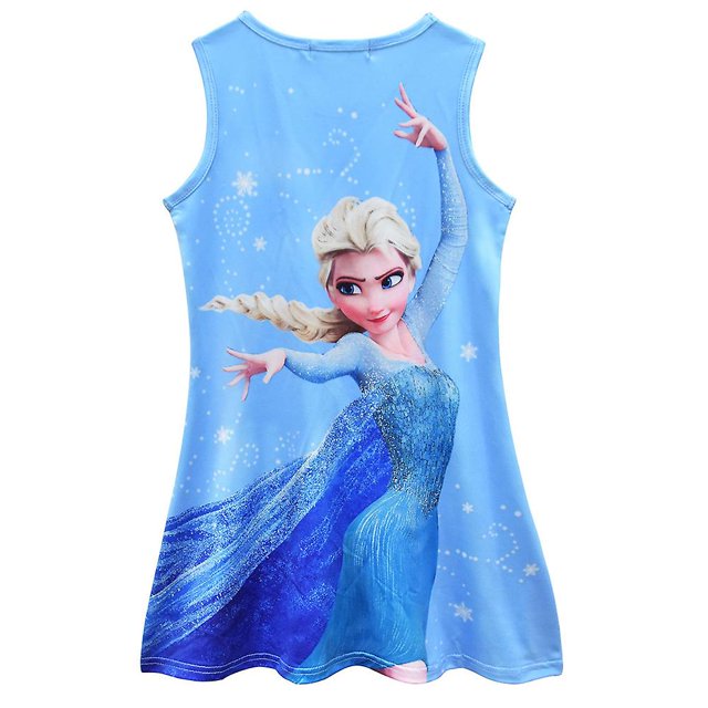 Frozen Elsa Princesa Camisón Niños Niña Sin mangas Ropa de dormir Vestido Ropa de dormir Pijamas Pjs