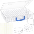 thumbnail image 1 of Bead Organizer Box, 60Pcs Small Bead Storage Boxes with Hinged Lid, Large Craft Case with Handle,for Jewelry Making, 1 of 6